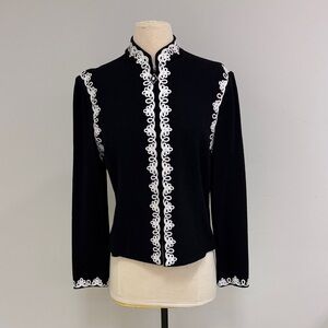 Vintage St. John Collection by Marie Gray Black Knit Jacket, Size 8